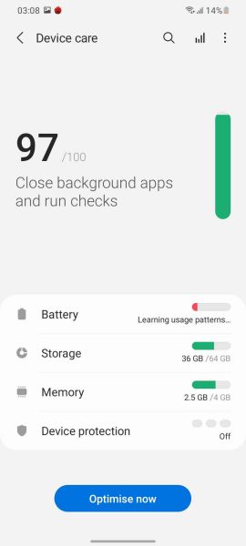 سیستم عامل گلکسی M22 7