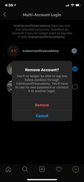 حذف اکانت دوم اینستاگرام