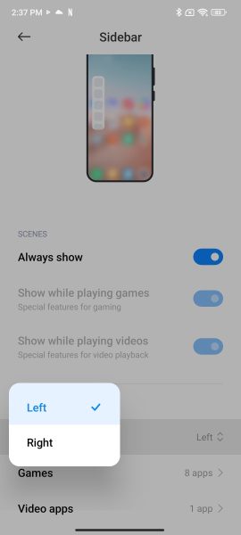 رابط کاربری پوکو F4 GT شیائومی - سایدبار
