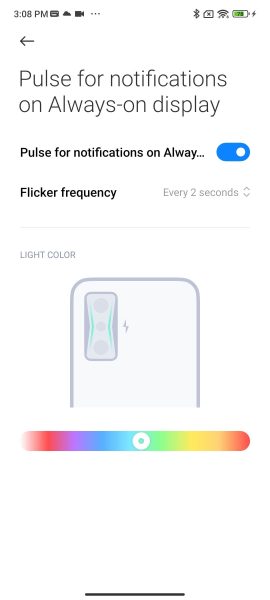 تنظیمات LED light settings