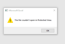 ارور The file couldn't open in protected view