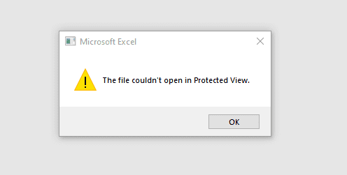 ارور The file couldn't open in protected view